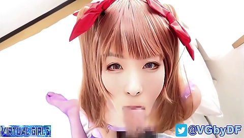 Red head shemale is fucked by a guy with her large cock