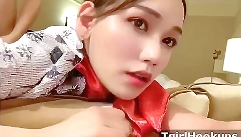 Asian maid with perfect body gets fucked in an anal vid