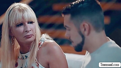 Horny brunette stepmother enjoys getting fucked on her ass