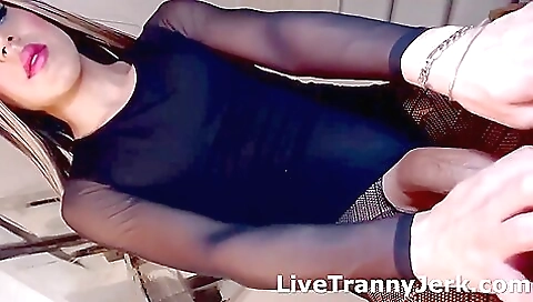 Sexy woman with a big cock in lingerie solo porn video