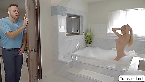 Busty blonde gets her ass fucked and deep throated