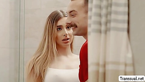 Bareback blonde brunette gets a great anal fucking session